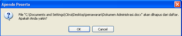 Menghapus File yang Telah Terpilih untuk Dienkripsi Untuk menghapus file, pilih file yang akan dihapus lalu klik tombol.
