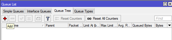 Gambar 4.20 hasil dari konfigurasi rule mangle 15. Selanjutnya konfigurasi queue tree. Klik Queue queue tree seperti gambar 4.21 berikut: Gambar 4.21 tampilan queue tree yang masih kosong 16.