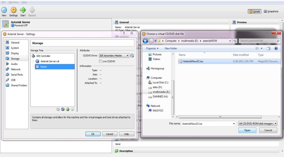 35 4.1.3 Implementasi AsteriskNow pada VirtualBox Berikut ini adalah pembahasan tentang tahapan tahapan proses instalasi perangkat lunak AsteriskNow pada mesin virtual yang telah dibuat.