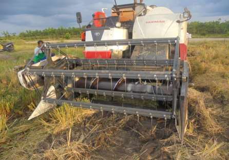 Penggunaan alat pertanian berupa combine harvester berdasarkan hasil penelitian bisa menekan kehilangan hasil 4-5 persen.