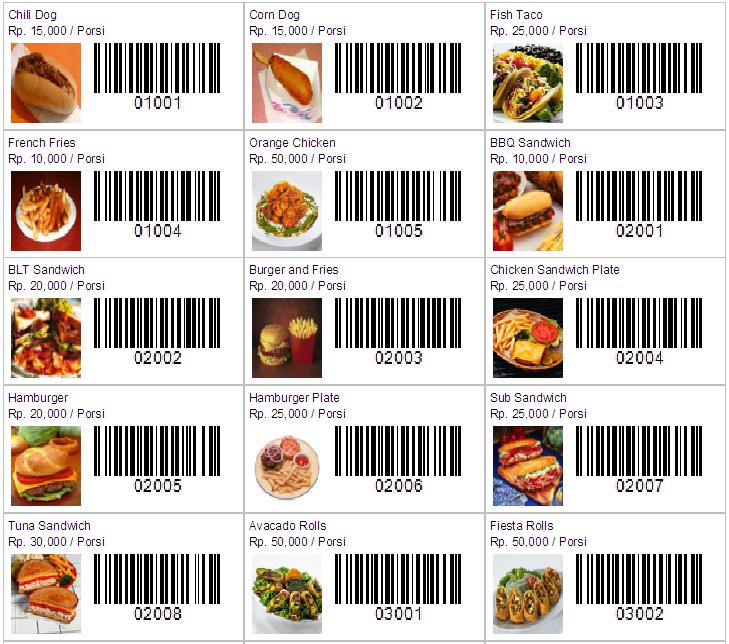 Anda dapat mencetak price tags dengan barcode