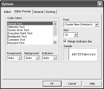 Gambar 1.28 Kotak dialog Options tab Editor Format. 1.7 Objek Objek merupakan komponen dalam Macro yang mempunyai properti dan method sehingga dapat diubah atau dimanipulasi.