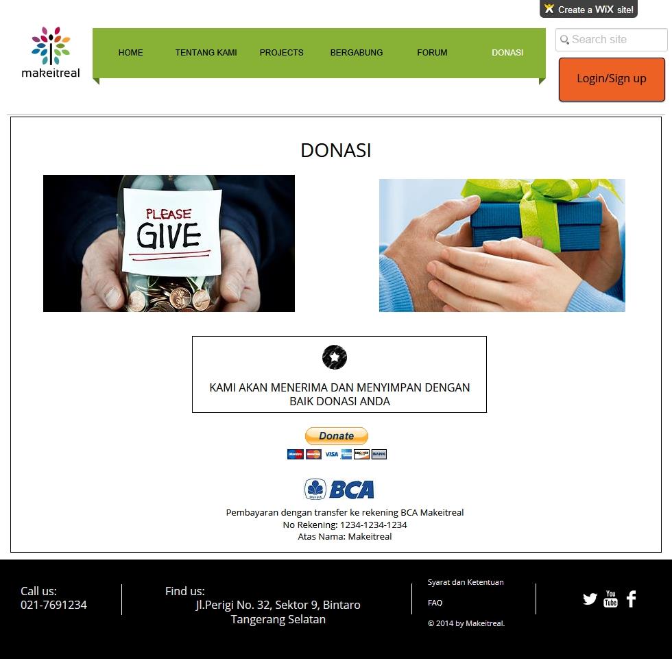 130 5.13 Halaman Web Donasi Halaman donasi adalah halaman dimana para pengguna mendonasikan uang nya kepada para creator proyek yang mereka pilih.