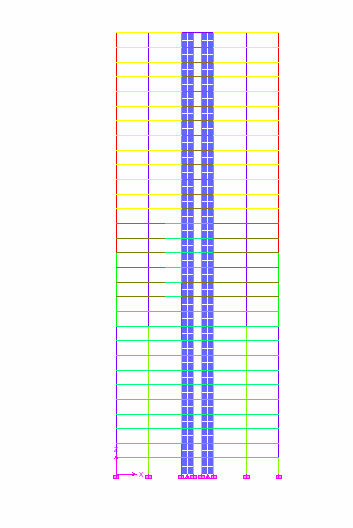 4.2.4 Portal 30 lantai Gaya geser desain dapat diketahui setelah periode struktur diketahui. Untuk itu dibutuhkan ukuran penampang awal.
