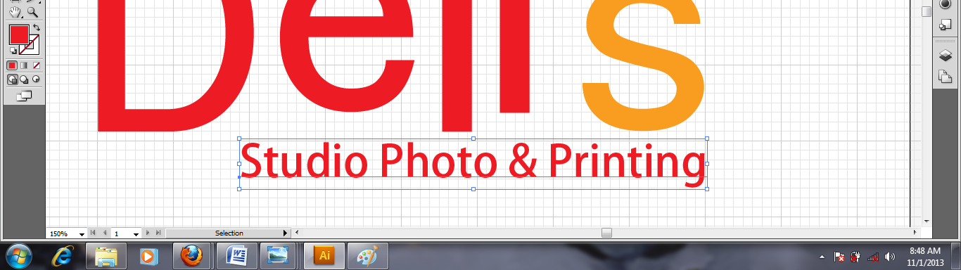 40 - Tipografi Studio Photo & Printing Pada tahap ini desainer membuat tipografi Studio Photo & Printing dengan letak komposisi rata kanan dari logotype Deli s. 2. Final Design Gambar 3.