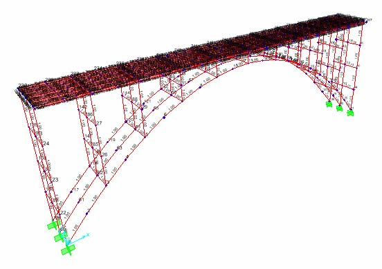 I Nyoman Sutarja Panjang jembatan 120 m (20 m gelegar + 80 m pelengkung + 20 m gelegar) dengan lebar jembatan adalah 7 m lantai kendaraan dan 2 x 1 m trotoar. Gambar 8.