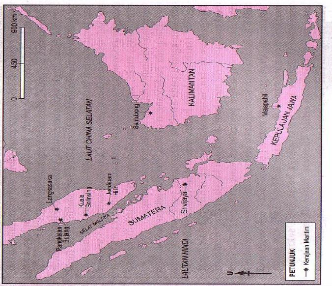 LATIHAN SEJARAH TINGKATAN 4 BAB 3 2 M.S. 78 5. Peta berikut menunjukkan lokasi kerajaan Maritim di Asia Tenggara. Apakah ciri persamaan kerajaan maritim tersebut?