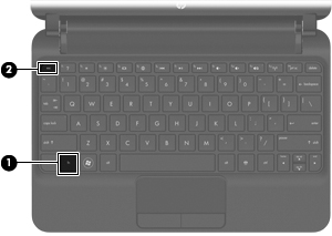 5 Keyboard dan perangkat penunjuk Menggunakan keyboard Menggunakan alat penunjuk Menggunakan keyboard Mengenali tombol pintas Tombol pintas adalah kombinasi tombol fn (1) dan tombol esc (2).