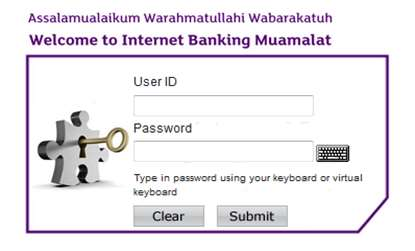 Internet Banking Muamalat Langkah 1 Kunjungi website Internet Banking Muamalat di alamat https://ib.muamalatbank.