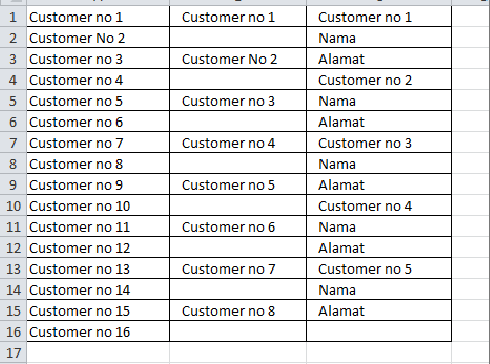 Gambar 1-24 Contoh data seri yang lebih bervariasi. Langkah-langkahnya: 1. Contoh pada kolom A, ketikkan data pada A1 dan A2 seperti contoh di atas.