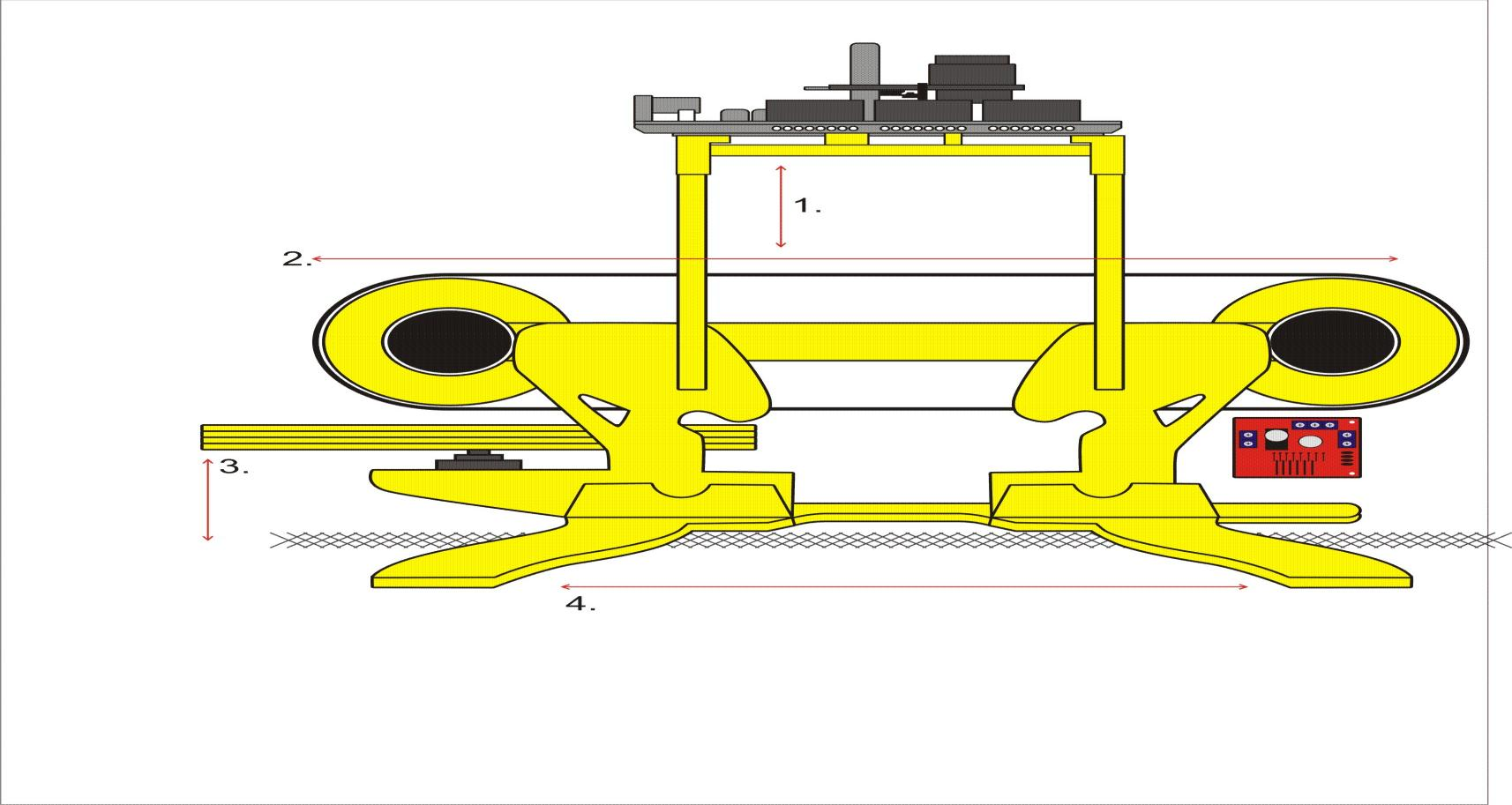 Desain rancangan alat Gambar 3 memperlihatkan desain rancangan alat Gambar 3. Desain Rancangan Alat Keterangan 1. Jarak antara kamera dengan konveyor 11 cm 2. Panjang karet konveyor 72 cm 3.