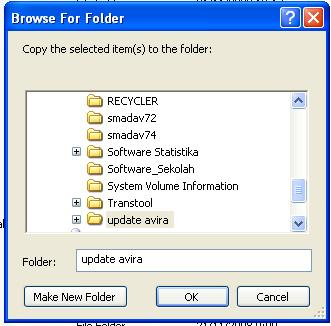 Klik kanan, terus pilih menu Copy to Folder (lihat gambar) Pilih