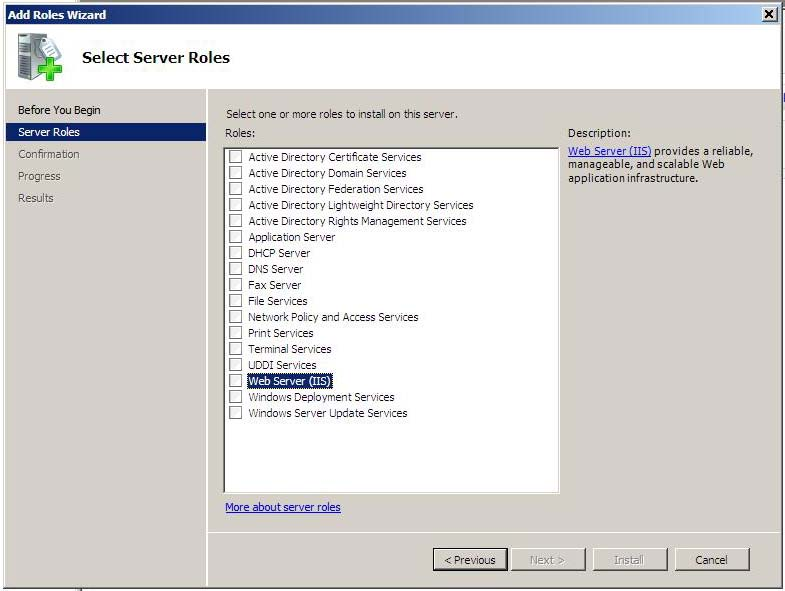 180 1) Pada windows Add Roles Wizard, centang Web Server (IIS). Windows baru akan muncul untuk menambah fitur-fitur yang diperlukan untuk Web Server (IIS).