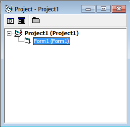 5. Project Window Project Explorer merupakan area berisi semua file program aplikasi Visual Basic 6.0.