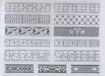 Pola garis yang biasa digunakan pada motif gambar dekoratif yaitu
