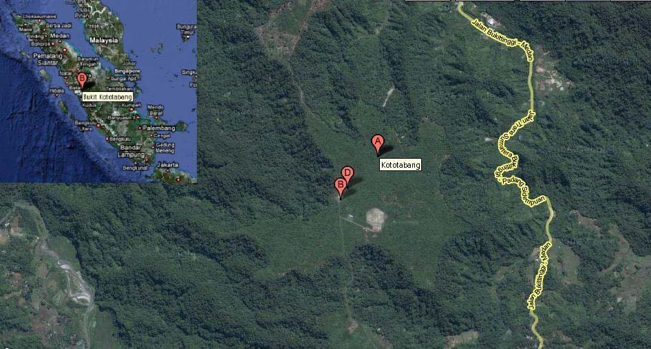 8 Gambar 10 Peta satelit Bukit Kototabang, inset peta regional daerah Sumatera. 4.
