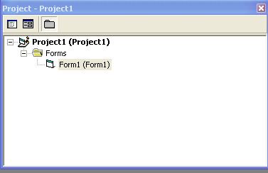 18 direfleksikan pada jendela project. File project memuat semua daftar file-file pendukung program tersebut yang dikenal dengan istilah file Visual Basic Project (.Vbp).