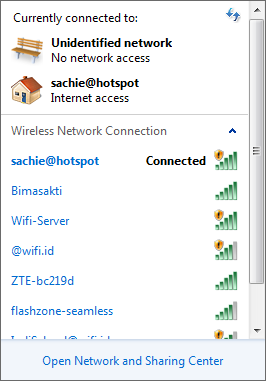 Gambar 32 : Koneksi ke Wifi SSID sachie@hotspot 2.