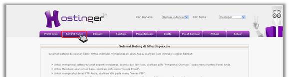 Buka http://cpanel.idhostinger.com 2. Masukan Email, Password, pilih Bahasa Indonesia.