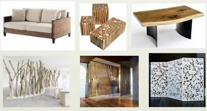 5.9 Konsep Furniture Penggunaan furniture pada keseluruhan interior bangunan mengutamakan furniture-furniture yang menggunakan material alami seperti kursi rotan dengan bantal, maupun meja kayu