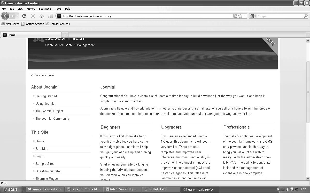 Gambar 2.41 Menu Site Administrator 2. Muncul Joomla Administration Login.