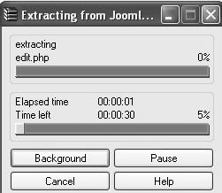 8. Proses ekstrak berlangsung, seperti gambar berikut. Gambar 2.18 Proses Extract File 9.