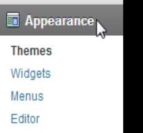 g. Appearance, adalah menu yang digunakan untuk mengganti tampilan blog Anda.