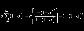 From the last formula we can see that the summation term shows that the contribution to the smoothed value S t becomes less at each consecutive time period. Let α=.5.