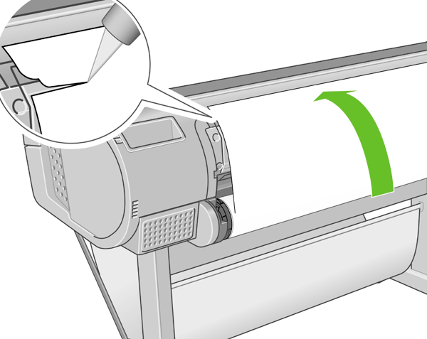 5. Jika ujung gulungan tidak rata atau sobek (terkadang disebabkan oleh pita yang digunakan untuk menahan ujung gulungan), tarik kertas secara