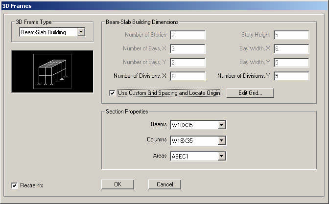 3 Masukkan inputinput pada bagian BeamSlab Building Dimension seperti pada gambar di atas, dan check Use