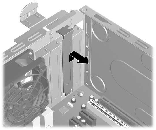 6. Cari soket tambahan kosong yang benar pada system board dan slot tambahan yang sesuai di bagian belakang chassis komputer. 7.