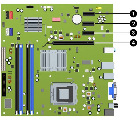 Mengeluarkan atau Memasang Kartu Ekspansi Komputer memiliki tiga slot ekspansi PCI Express x1 dan satu slot ekspansi PCI Express x16.
