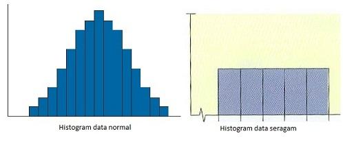 10 BAB 2. PENYAJIAN DATA Bentuk histogram dari suatu sampel random menggambarkan bagaimana nilai data berdistribusi pada populasi.
