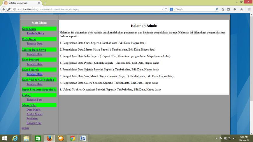 Hasil Rancangan Website Adapun hasil rancangan sistem informasi berbasis website di SMA Muhammadiyah Pondok Pesantren Imam Syuhodo adalah sebagai