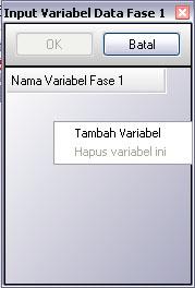 102 Tambah Variabel, lalu mengetikkan nama variabel di tempat yang telah disediakan.