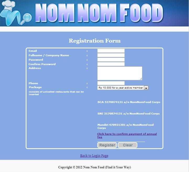 21 Gambar 4.19 Tampilan Untuk Registrasi Akun Website Nomnomfood 2.