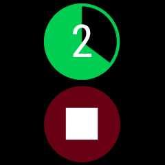Ketuk ikon panah hijau. UNTUK MENGHENTIKAN SESI LATIHAN Selama latihan atau dalam mode jeda, tekan dan tahan tombol depan sampai penghitung hijau menghitung semua.