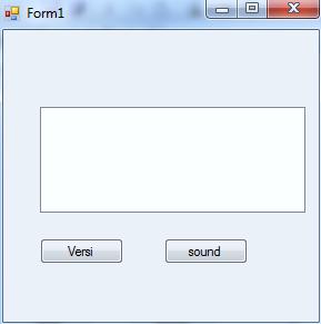 Gambar 3. 4 Tampilan Desain Sound Untuk definisi program, maka library yang kita tambahkan yaitu Imports System.Net. dalam hal ini kita mendefinisikan sebuah prosedure play sound.