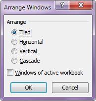 Side > Arrange All, sehingga muncul kotak dialog Arrange Windows. b.