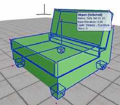 11 Objek sofa pada bidang 3D Window d.