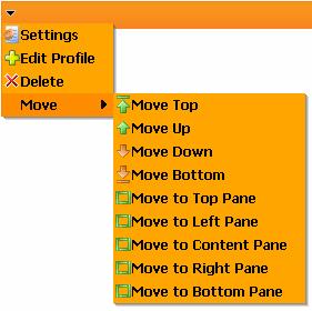 103 Pengaturan yang terdapat dalam modul adalah settings (untuk melakukan pengaturan sesuai masing-masing modul), edit (untuk mengubah content modul), delete untuk menghapus modul beserta seluruh