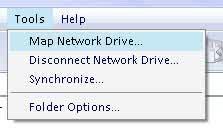 Buka My Computer kemudian pilih Tools/Map Network Drive... 22. Akan muncul wizard Map Network Drive.