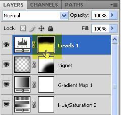 Langkah 35 Kita atur percahayaan gambar dengan Levels, pilih Menu Layer>New Adjustment Layer>Levels, di kotak dialog