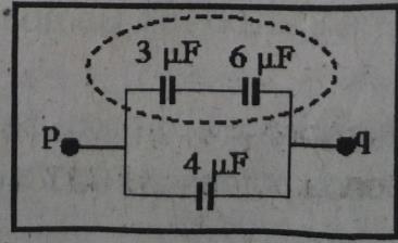 = 3 µf 2 = 6 µf 3 = 4 µf Jawab : dan 2 tersusun seri sehingga : /s,2 = / + /2 = /3 + /6 = 3/6, sehingga : s,2 = 6/3 = 2 µf s,2 dan 3 tersusun paralel sehingga : p,2, 3 = s + 3 = 2 µf + 4 µf = 6 µf