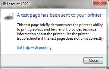 pengetesan apakah printer sudah bekerja c.