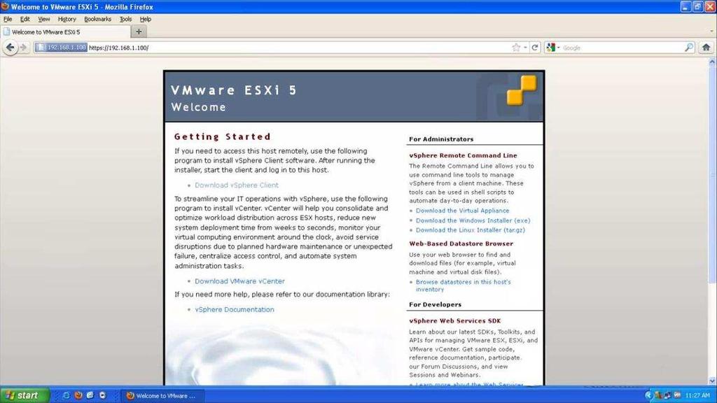 4.3.2 Instalasi dan Konfigurasi ESXI pada Komputer Client 1. Setelah esxi diinstal pada server, selanjutnya akan dilakukan konfigurasi server di komputer client.