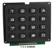 ditunjukkan bahwa keypad matriks 4x4 cukup menggunakan 8 pin untuk 16 tombol yang disediakan. Hal tersebut dapat dimungkinkan karena konfigurasi rangkaian yang disusun secara seri (baris dan kolom).