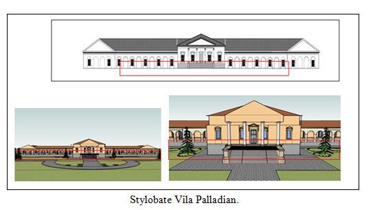 Vila Palladian memiliki pedestal pada bagian kaki bangunan Stylobate Sesuai, Istana Bogor maupun Vila Palladian sama-sama menggunakan