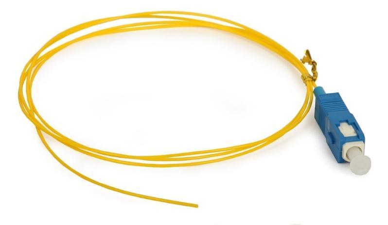 6. Pigtail, seutas serat optik yang pendek untuk menghubungkan dua komponen optis, dilengkapi satu konektor