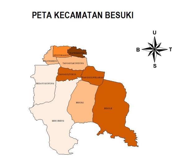 Luas Wilayah kecamatan Besuki adalah 83,87 Km 2, dengan batas-batasnya yaitu sebelah utara adalah Kecamatan Bandung, sebelah timur Kecamatan Campurdarat, sebelah selatan Samudera Indonesia, dan